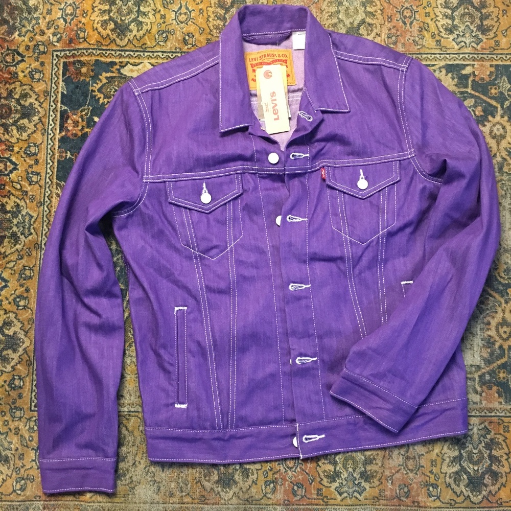 NWT Levi's Men's Raw Unwashed Denim Jacket in Purple